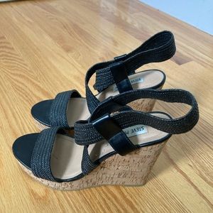 Steve Madden Black Wedges